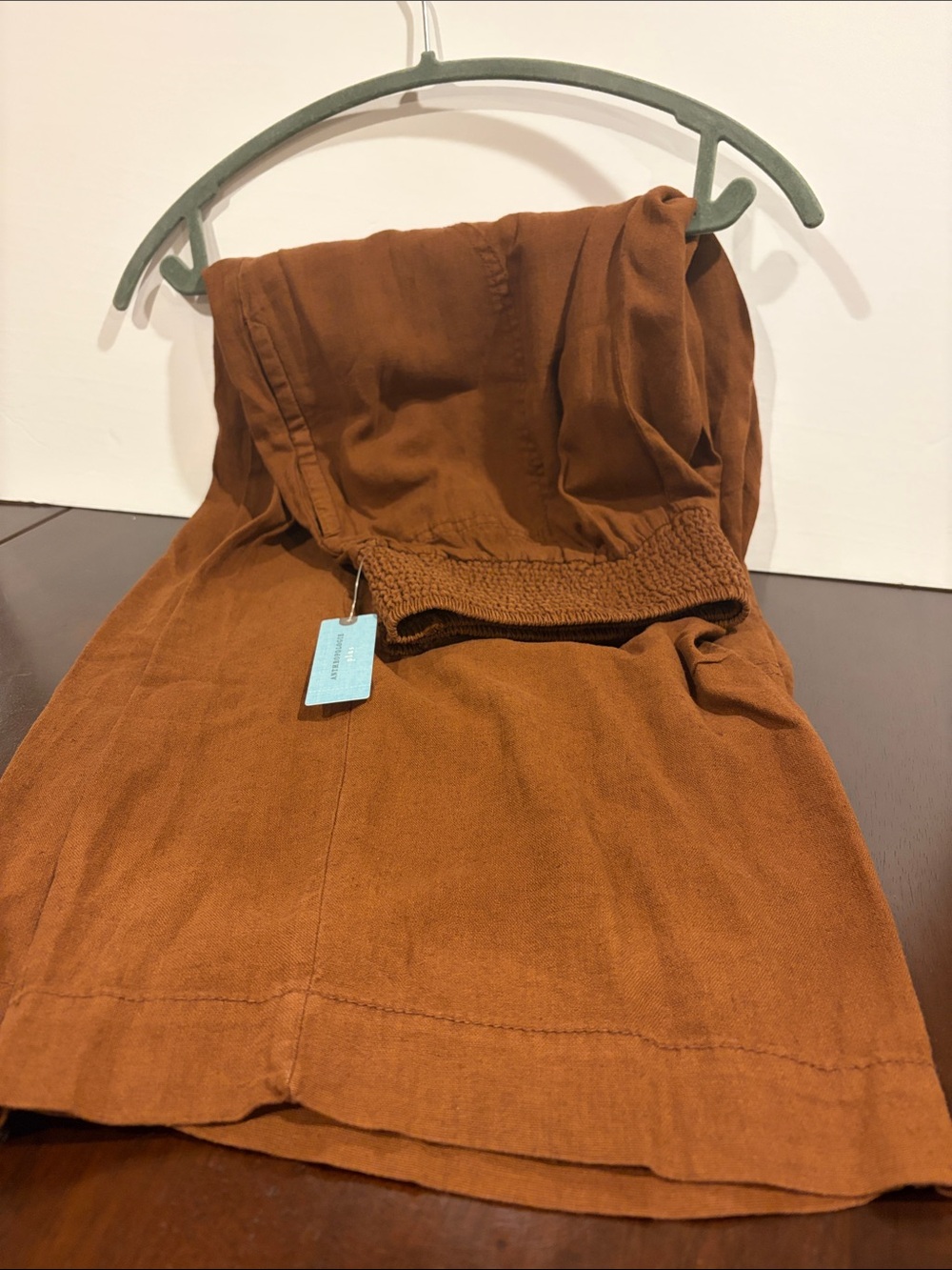 Womens Casual Anthropologie Rust Brown linen pants